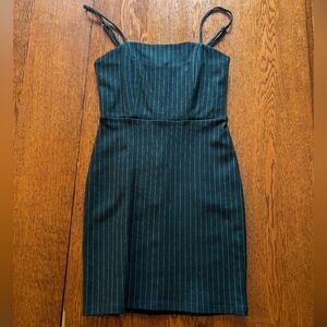 small green striped bodycon dress